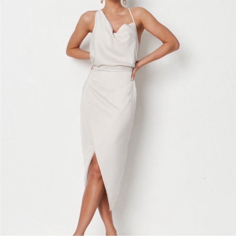 Missguided cream dress